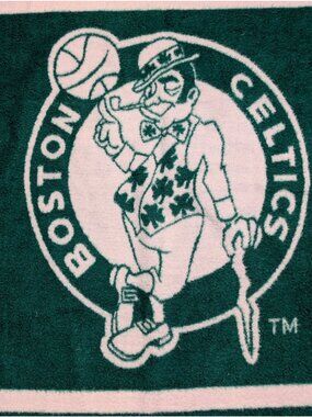 Vintage 1980's Boston Celtics Green & White Reversible Throw Blanket - Vintage B